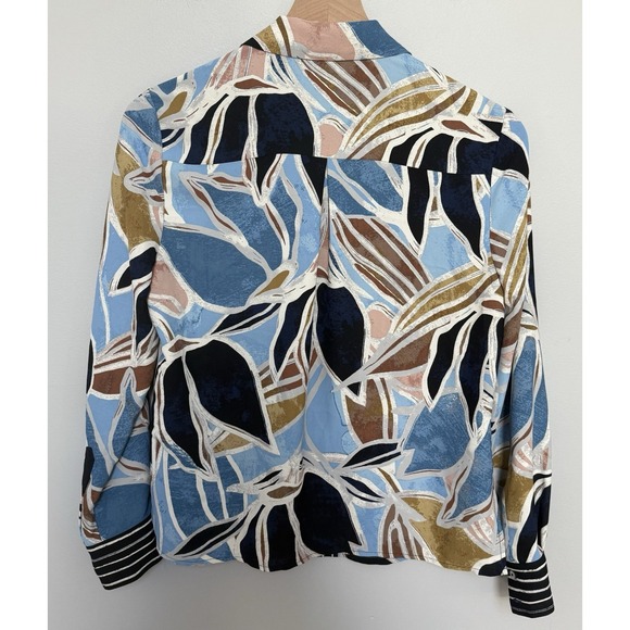 Nic and Zoe Women's Sapphire Shade Blouse Button Front Long Sleeve Size XS - Picture 8 of 13